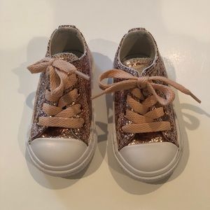 Rose Gold glitter converse